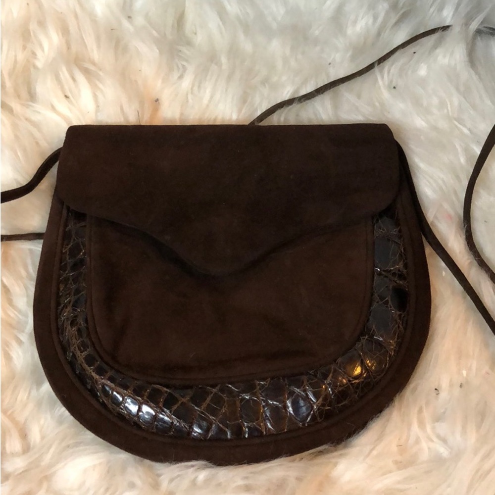 Vintage Rene Caovilla suede and leather crossbody